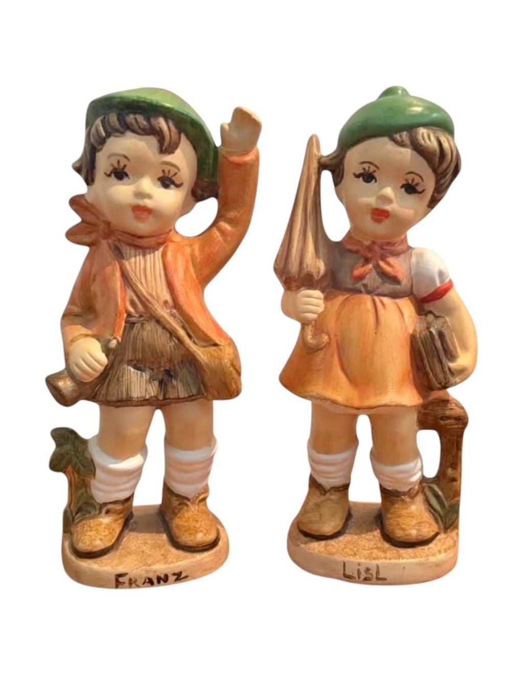 Vintage Hummel Styled Germanic Boy and Girl Old World Ceramic Figures
